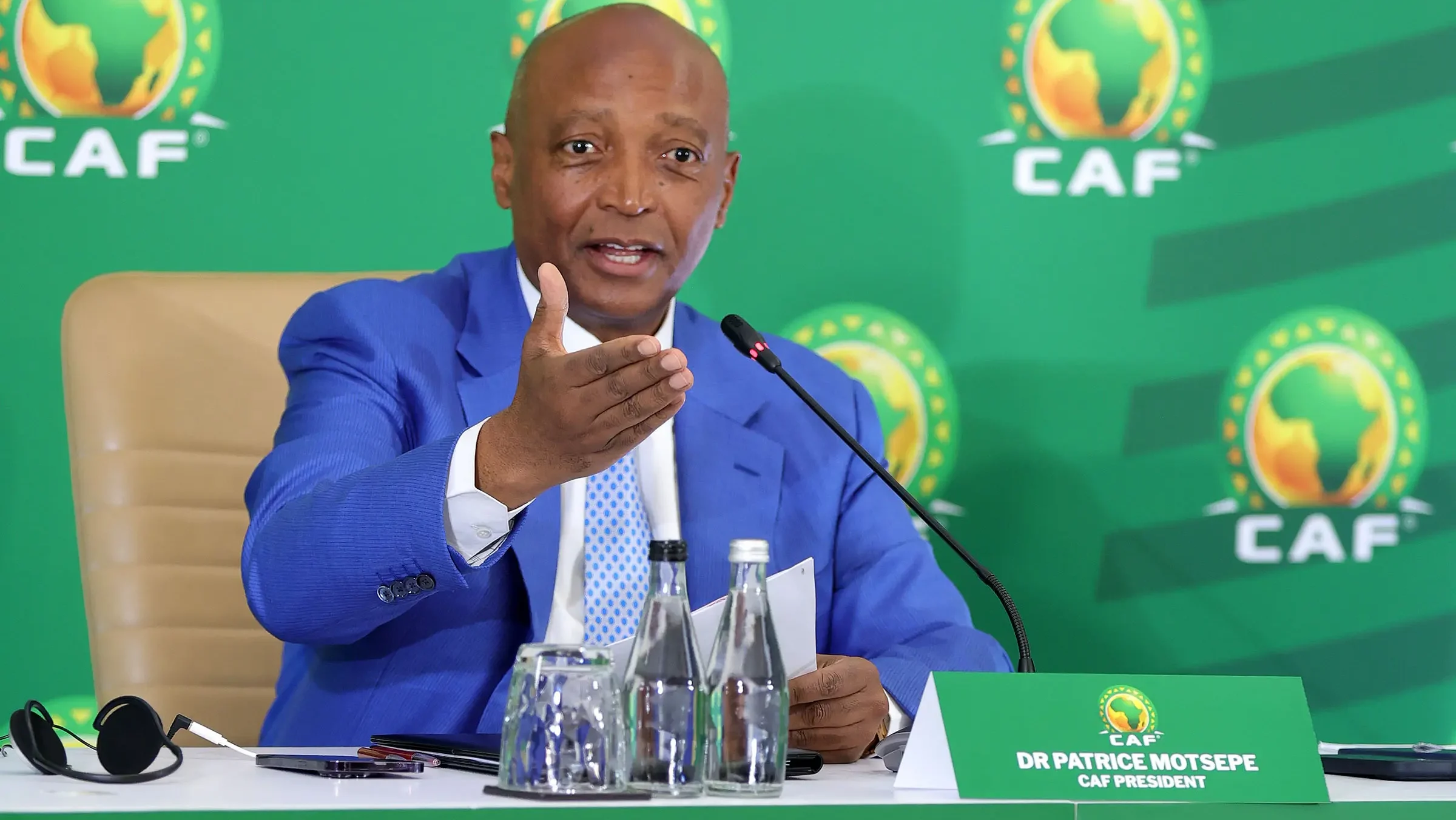 Patrice Motsepe of CAF speaking at an event