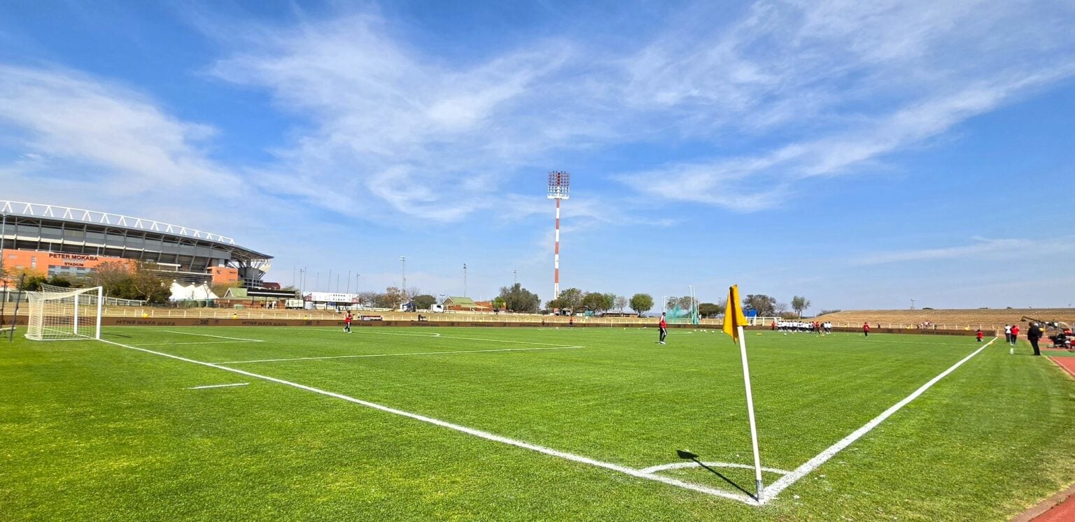 The inside view of the Old Peter Mokaba Stadium pitch in Polokwane.