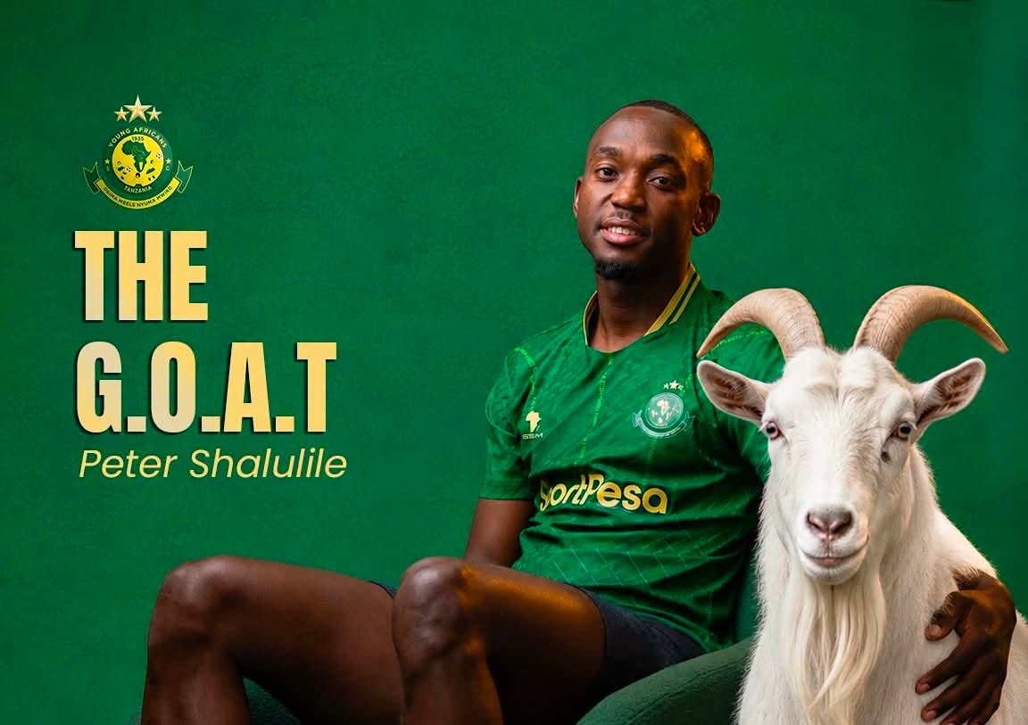 Peter Shalulile being introduced by Young Africans SC.