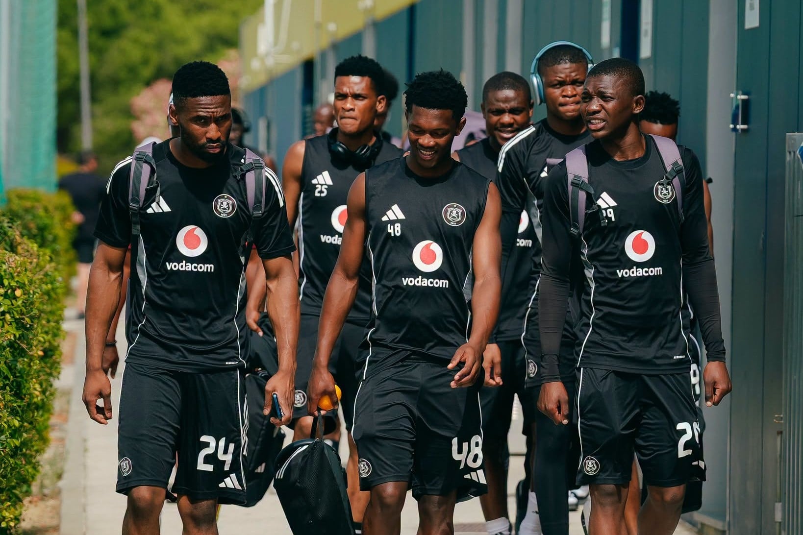Orlando Pirates players walking during a camp in Spain