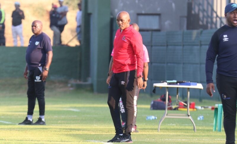 Pogiso Makhoye looking on the pitch during Orbit College League match