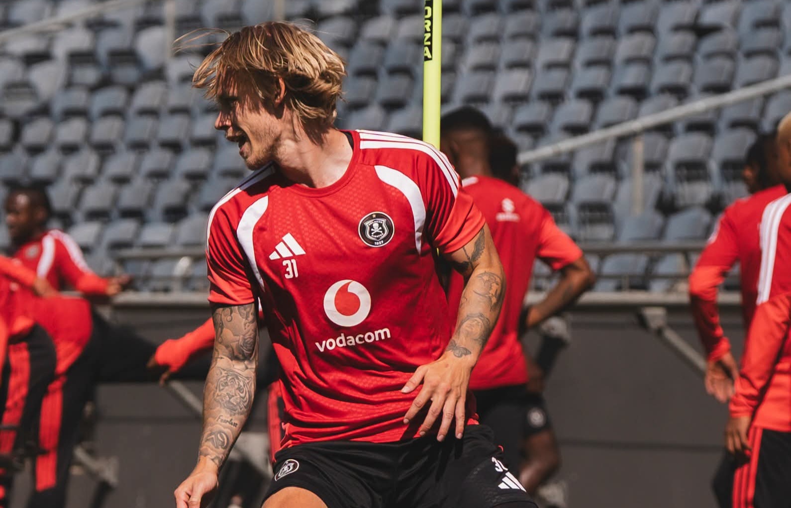 Orlando Pirates new striker Sebastian Pedersen during the club's training session