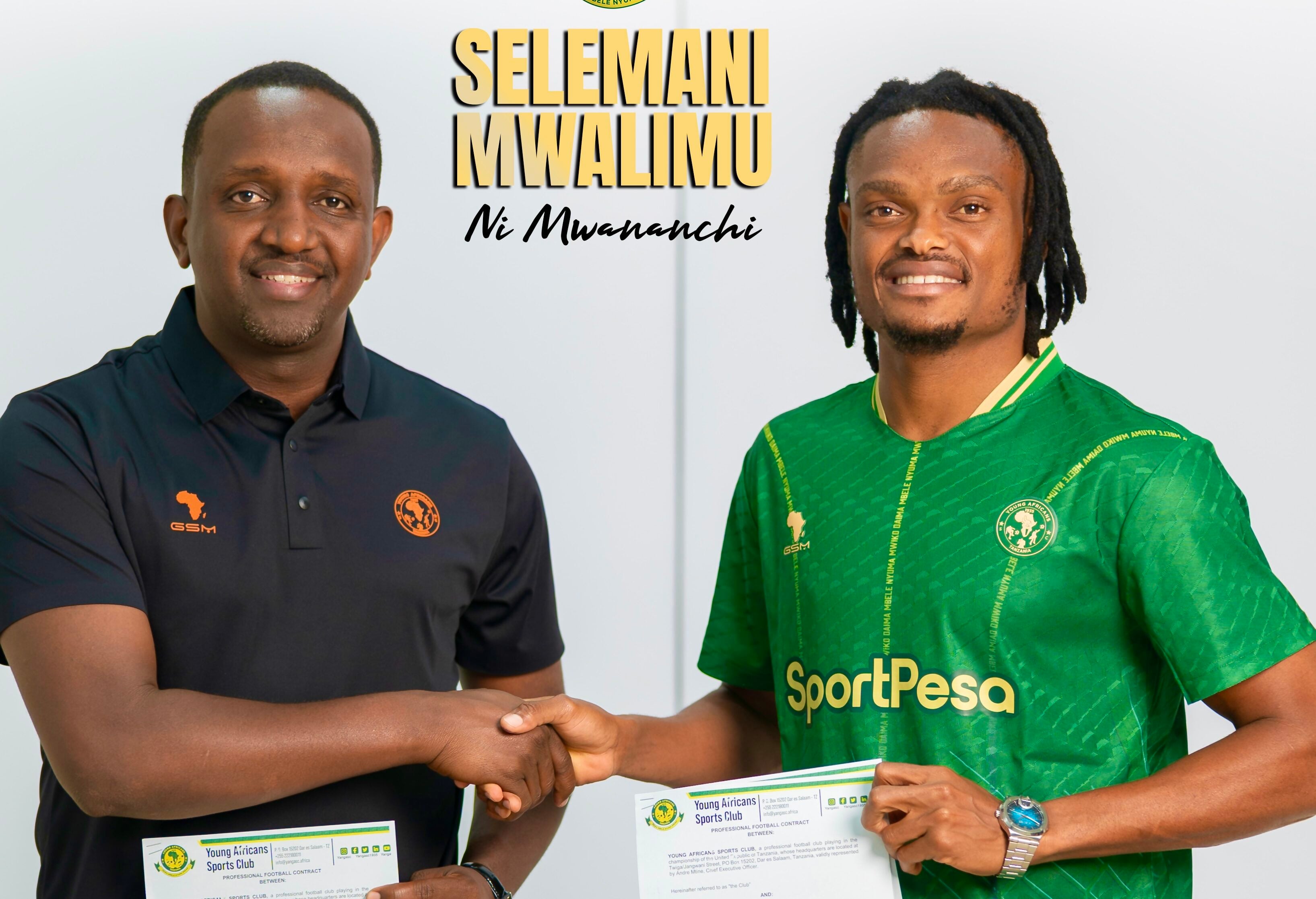 Selemani Mwalimu and Yanga SC boss Engineer Hersi Ally Said.