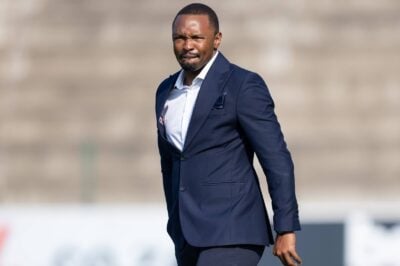 TS Galaxy head coach Bernard Parker walking