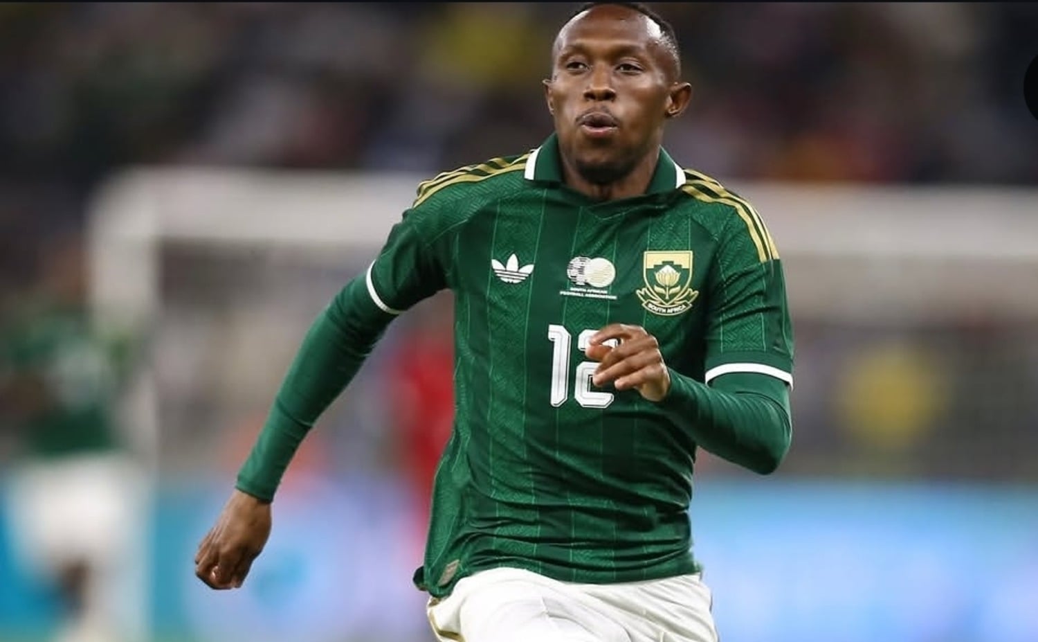 Thapelo Maseko in Bafana Bafana colors.