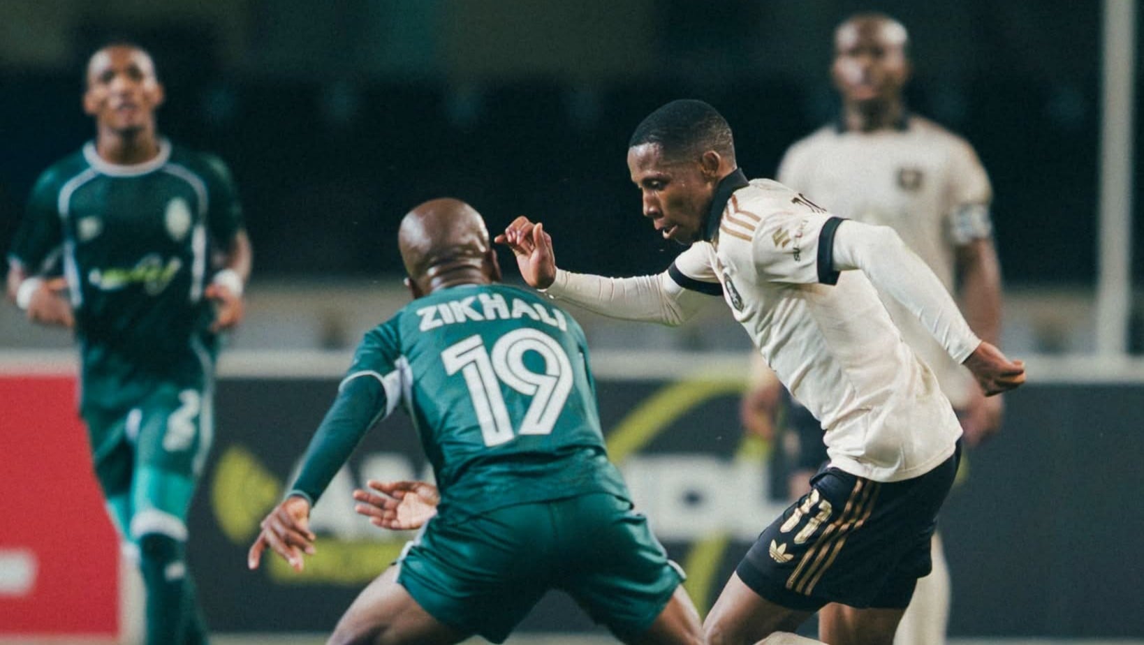 Tshepang Moremi in action for Orlando Pirates against AmaZulu FC.