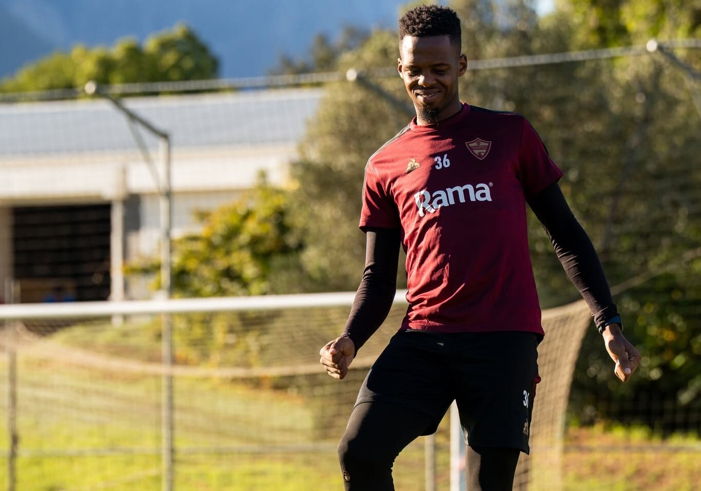 Wonderboy Makhubu at training