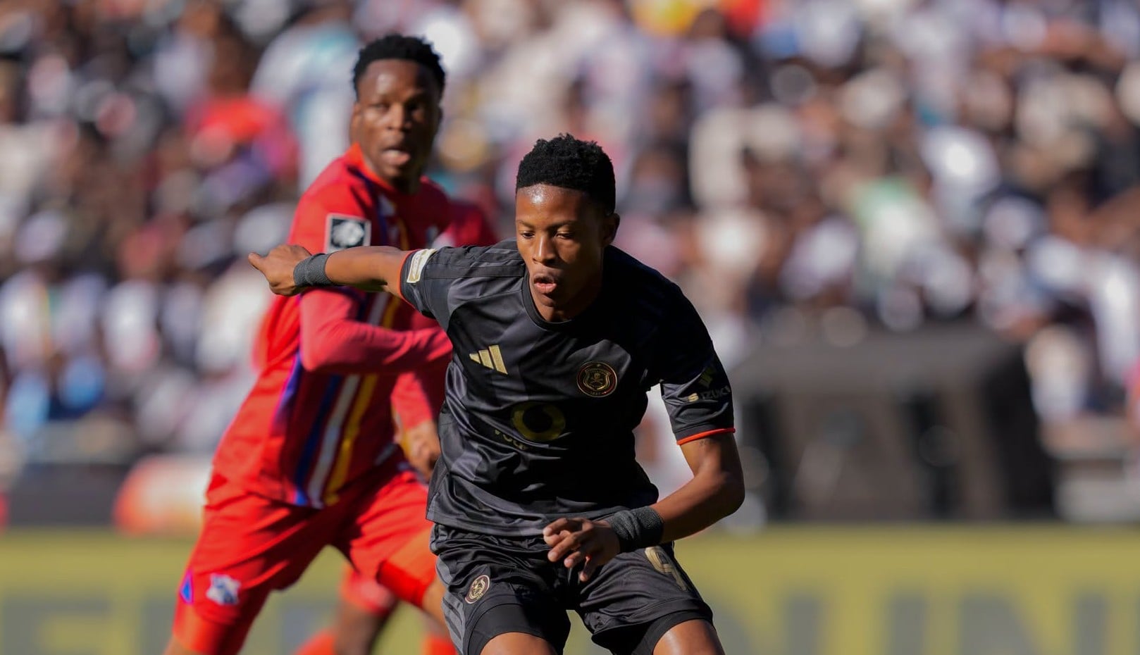 Yanela Mbuthuma in action for Orlando Pirates against Milford FC.
