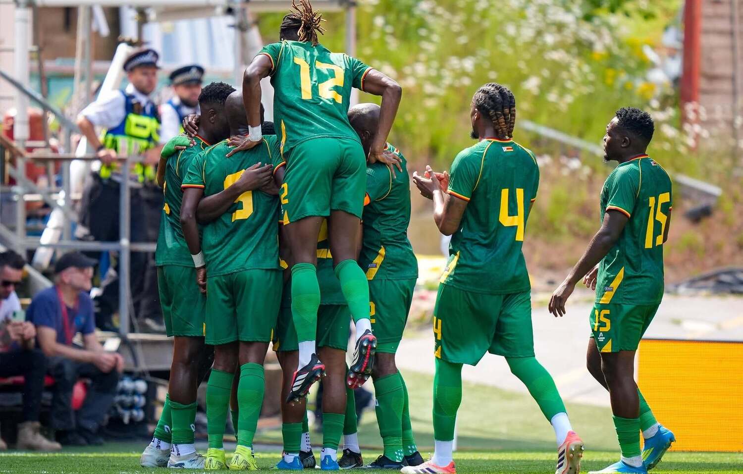 Zimbabwe national team players celebrating