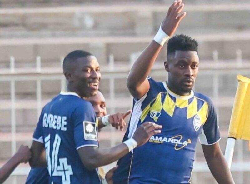 AmaZulu FC celebrating Thandolwenkosi Ngwenya's goal