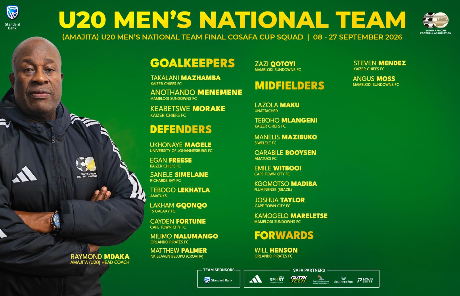 Amajita final squad