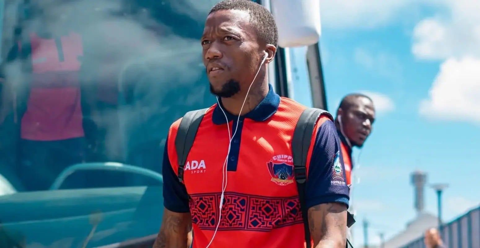 Ayabulela Konqobe arriving for a match with Chippa United.