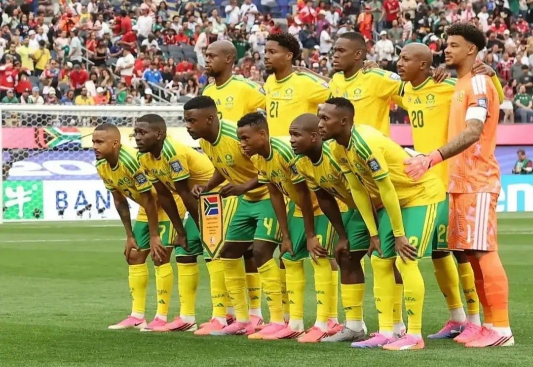 Bafana Bafana line-up during the Last 32 match against Canada.
