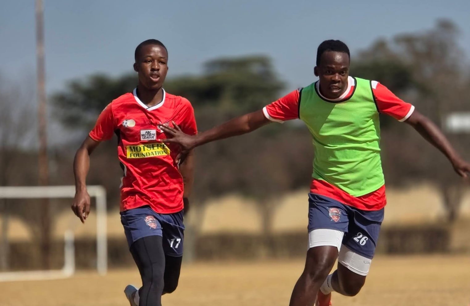 Basil Mphahlele during Gomora United's training session