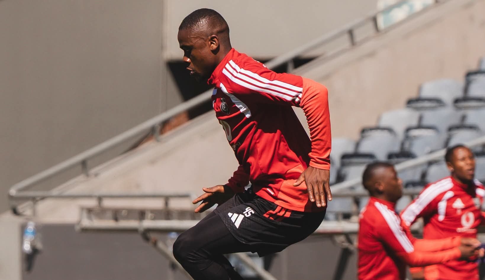Daniel Msendami with Orlando Pirates