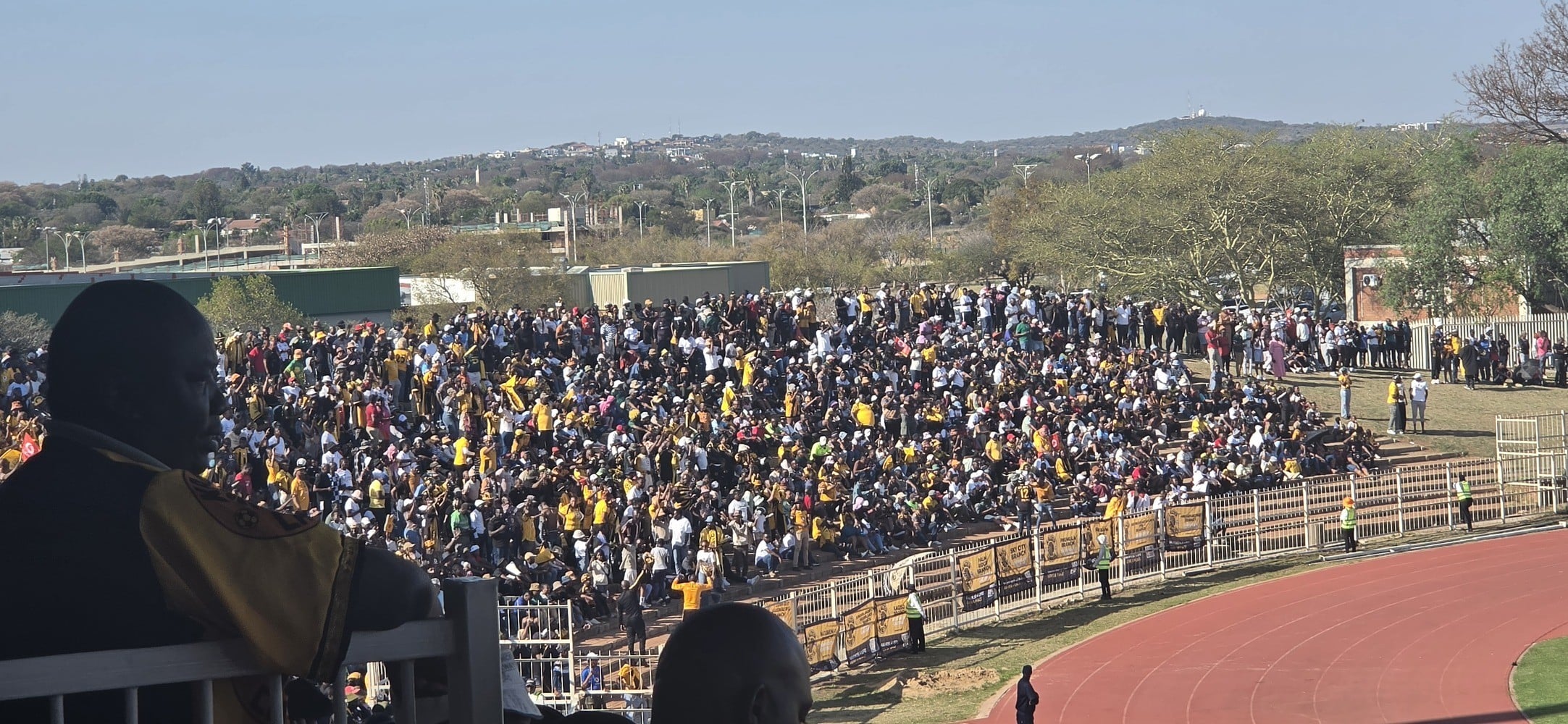 Spectators watching the Polokwane City and Kaizer Chiefs match at the Old Peter Mokaba Stadium.