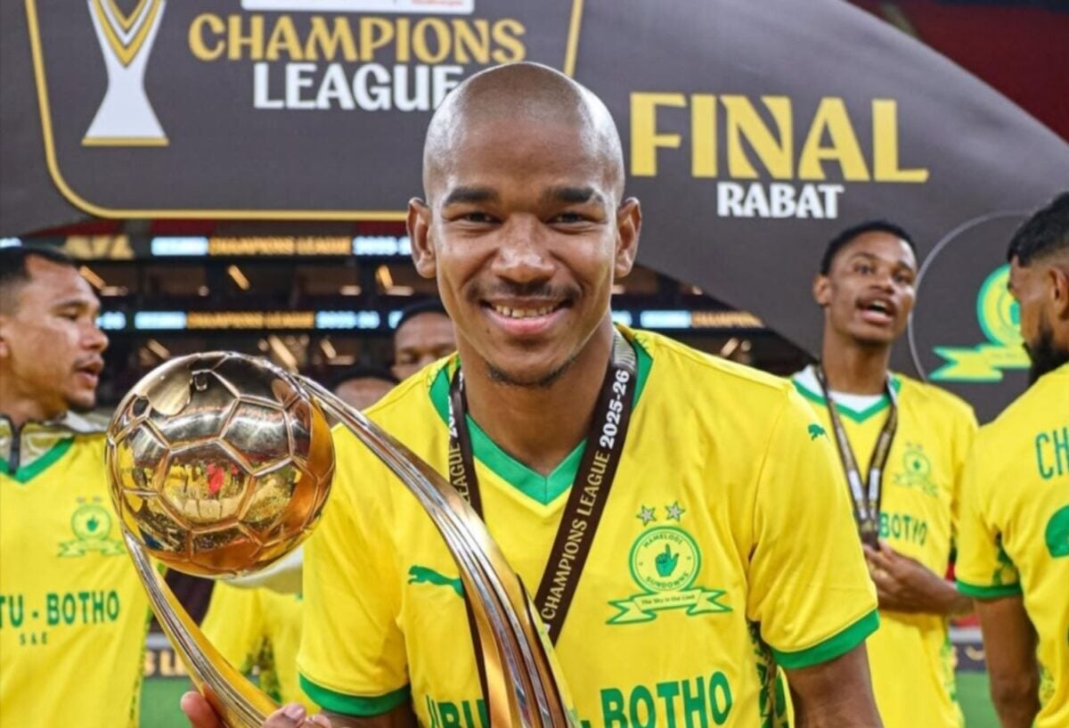 The late Jayden Adams holding the CAF Champions League trophy