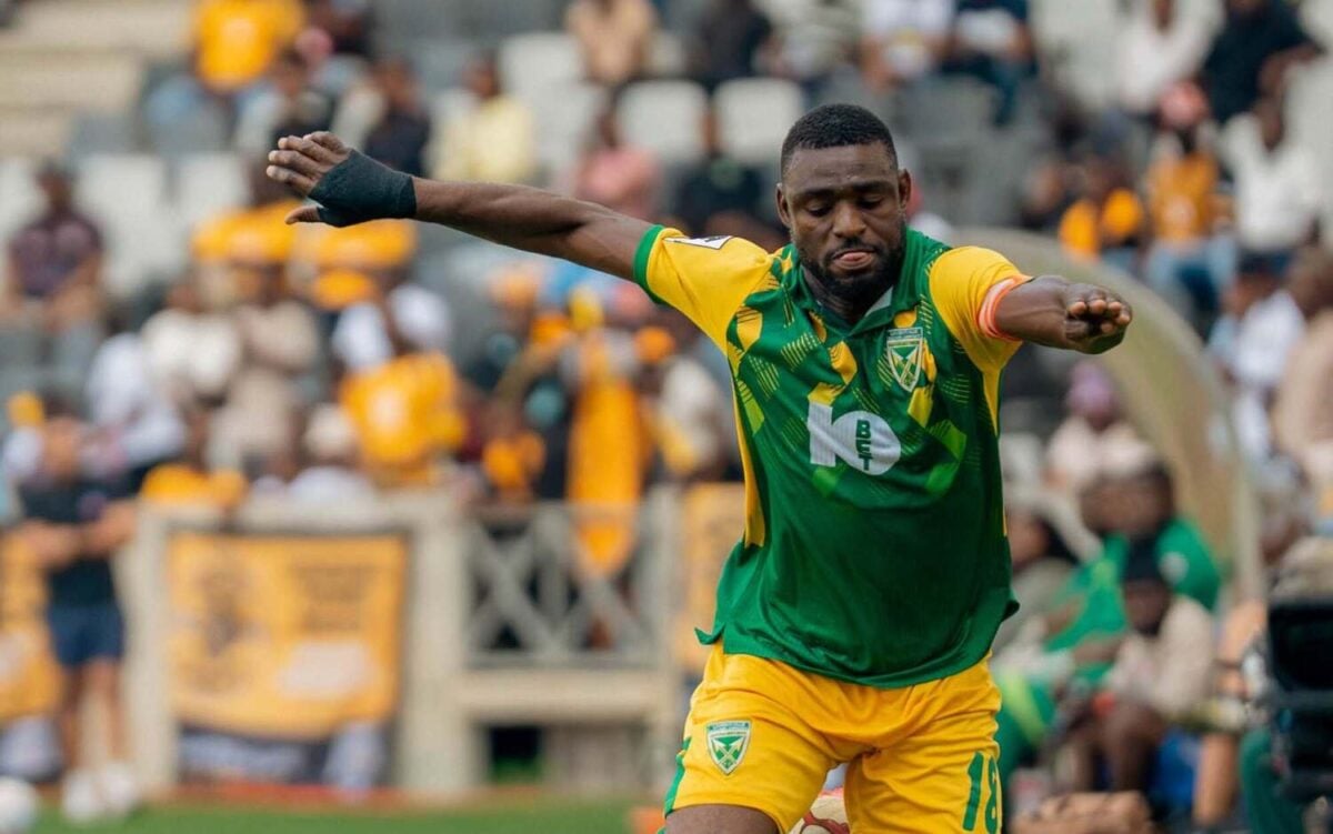 Golden Arrows FC striker Junior Dion in action against Kaizer Chiefs