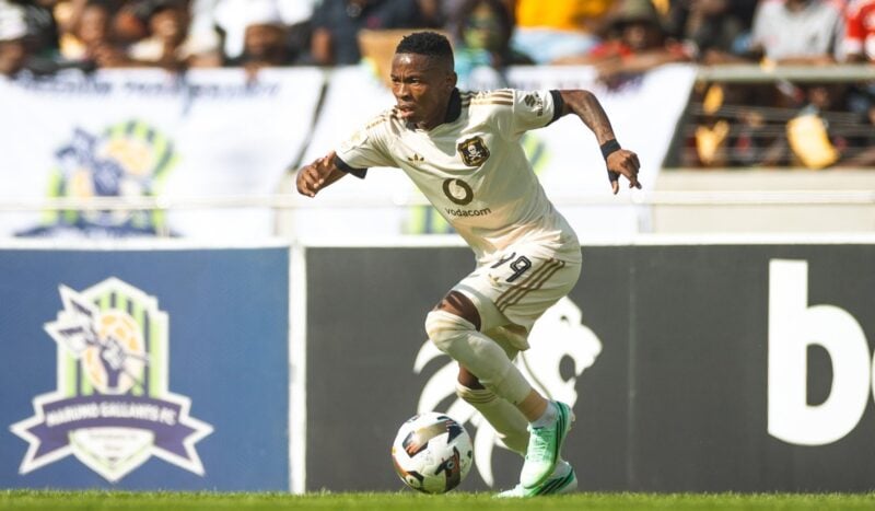 Kabelo Kgotsitsile in action for Orlando Pirates against Marumo Gallants
