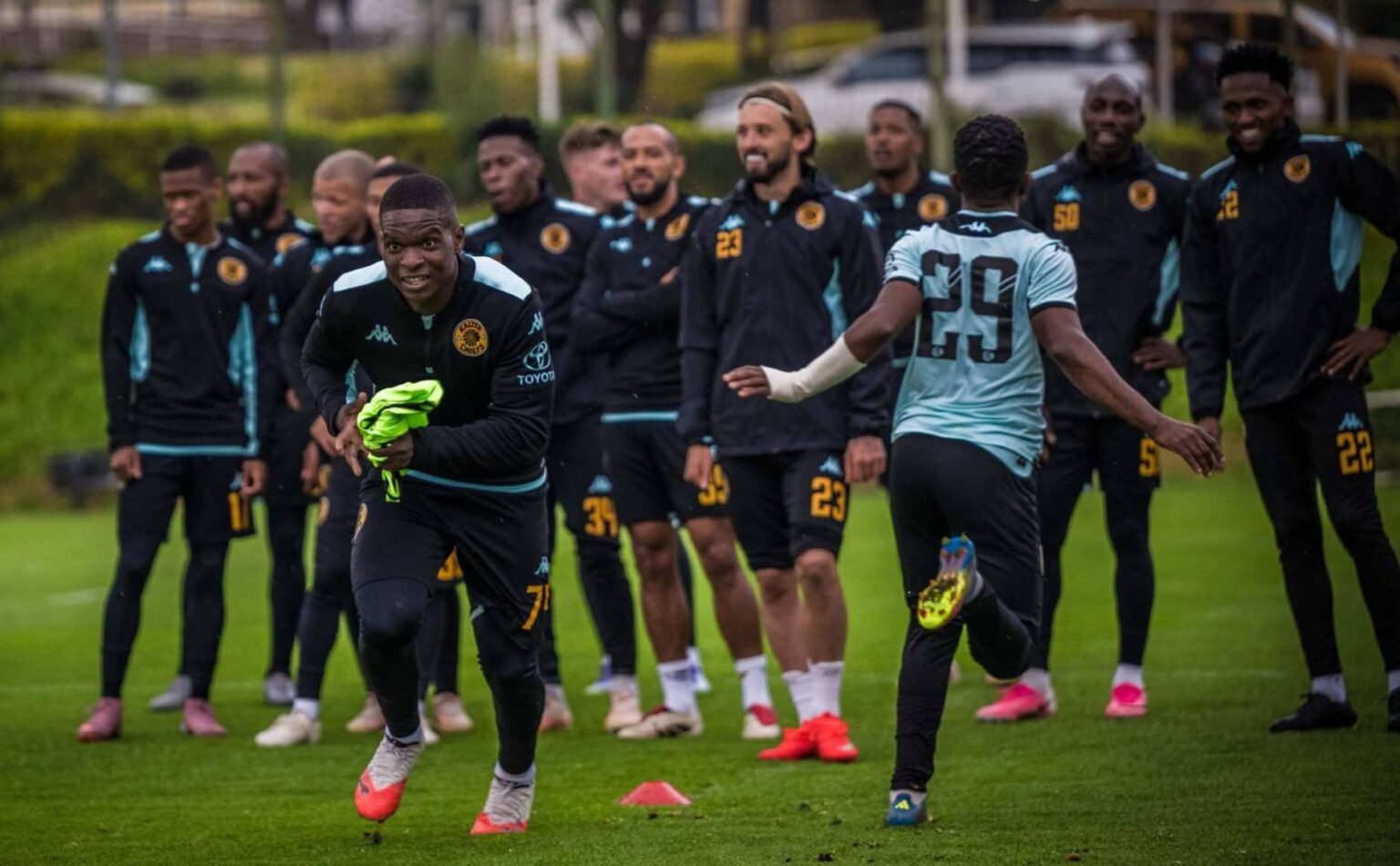 Kaizer Chiefs players during a training session