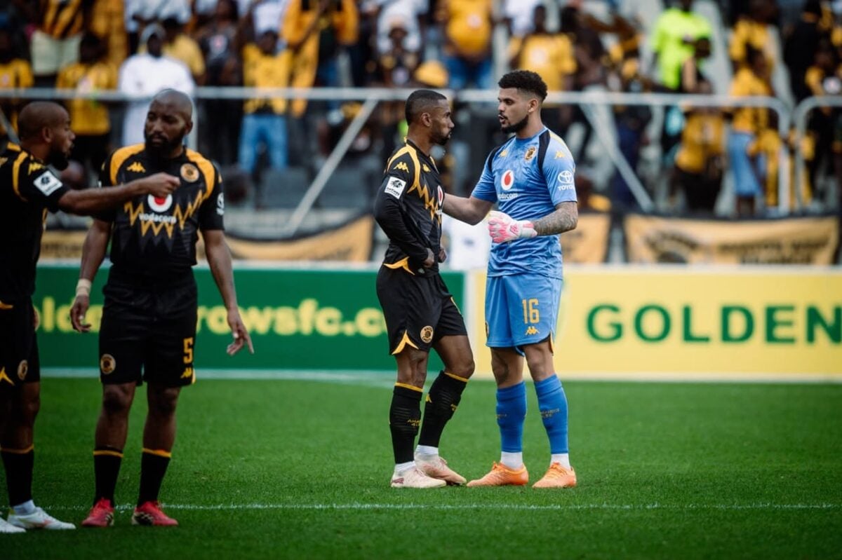 Renaldo Leaner with Inácio Miguel during their game against Golden Arrows