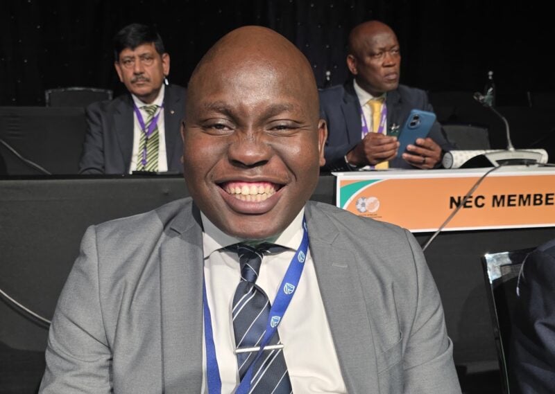 Katleho Lechoo smiling after the SAFA Elective Congress.