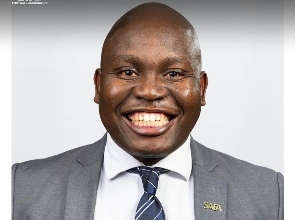 Katleho Lechoo in a formal SAFA picture after his election into the NEC.