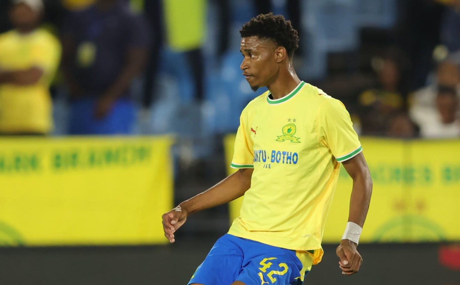 Malibongwe Khoza in action for Mamelodi Sundowns Betway against Milford FC