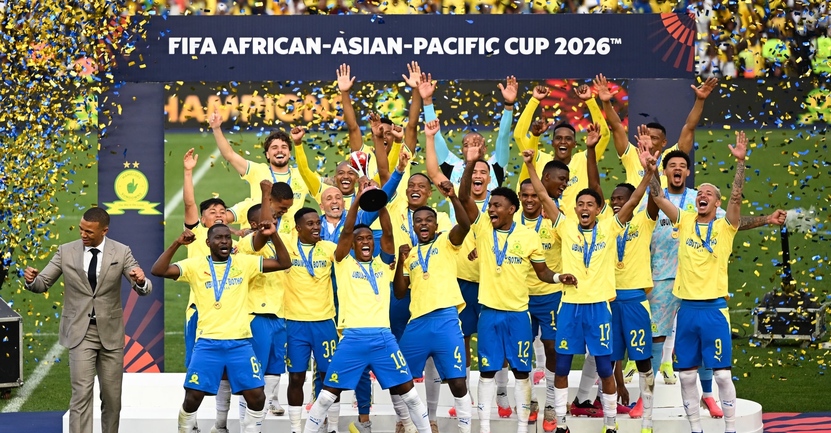Mamelodi Sundowns celebrate their FIFA African-Asian-Pacific Cup win