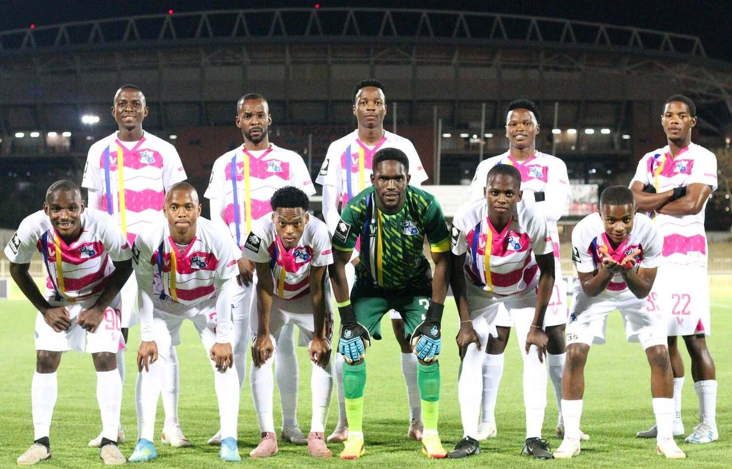 Milford FC players pose for a team photo before their Betway Premiership tie against Polokwane City FC
