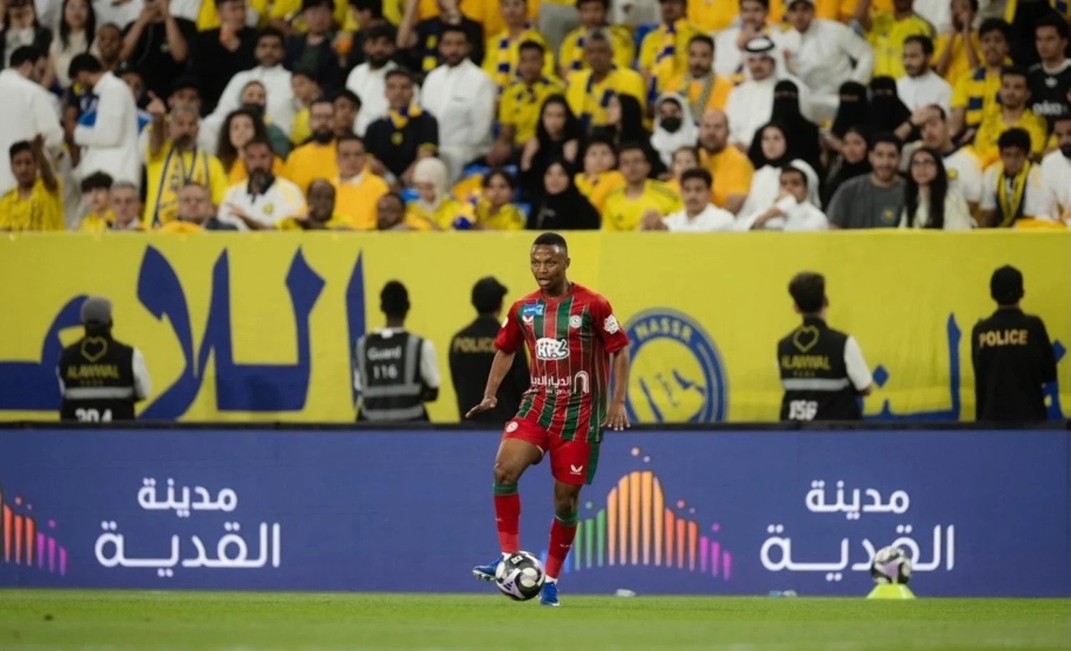 Mohau Nkota in action for Saudi Pro League side Ettifaq Club