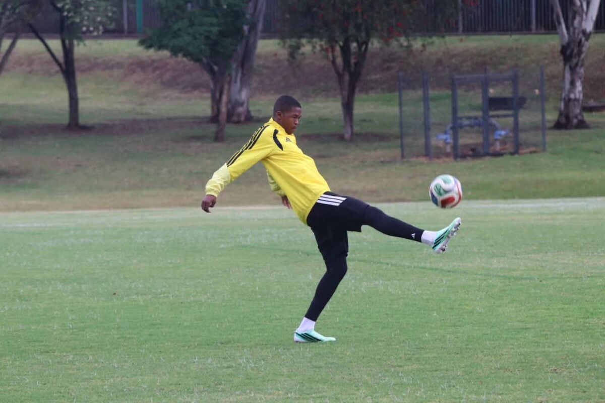 Mpho Padime during SA U-23 training session in Pretoria