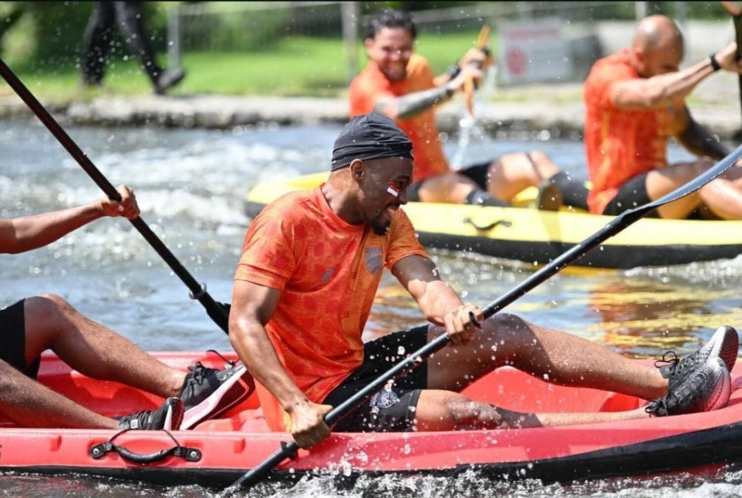 Njabulo Blom during a team building with the Indonesian Super League side Borneo Samarinda