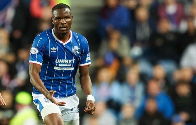 Bafana Bafana defender Olwethu Makhanya in action for Rangers FC