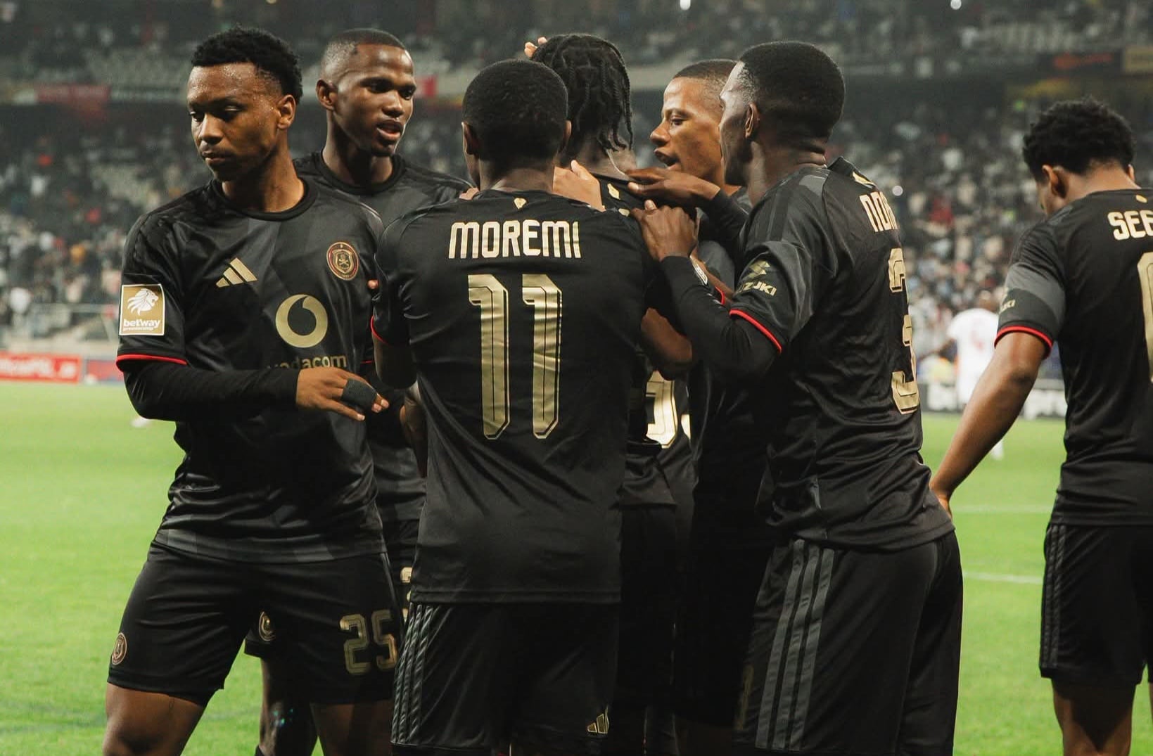 Orlando Pirates players in celebratory mood