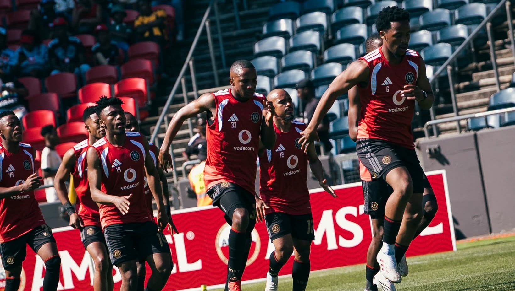 Orlando Pirates in a warm up at Orlando Amstel Arena