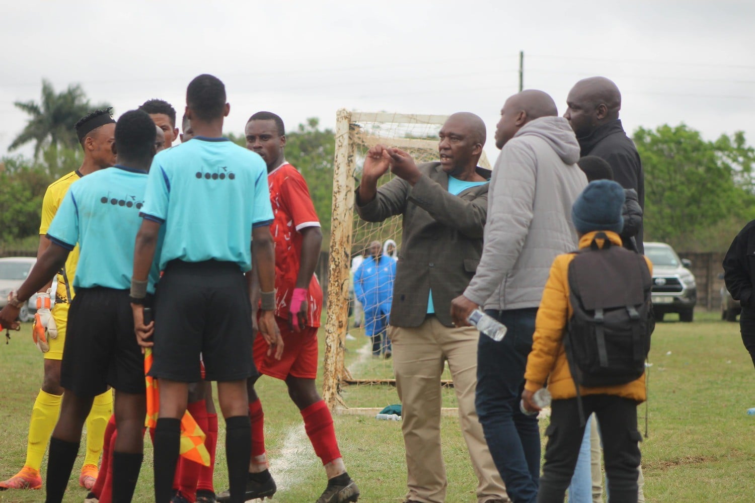 Phalaborwa United officials assaulting a referee during a Nedbank Cup match in Limpopo. 