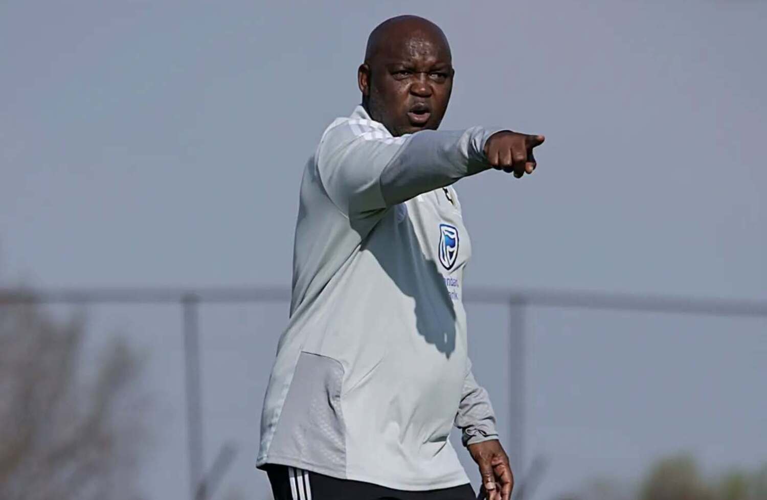 Pitso Mosimane at training with Bafana Bafana