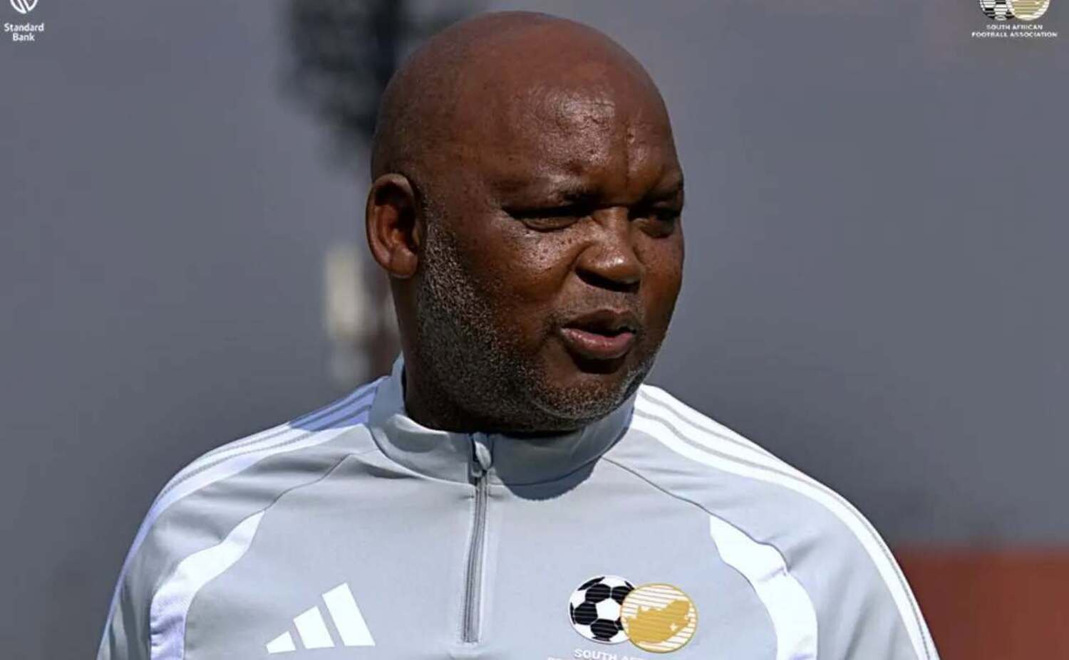 Pitso Mosimane conducting a Bafana Bafana training session