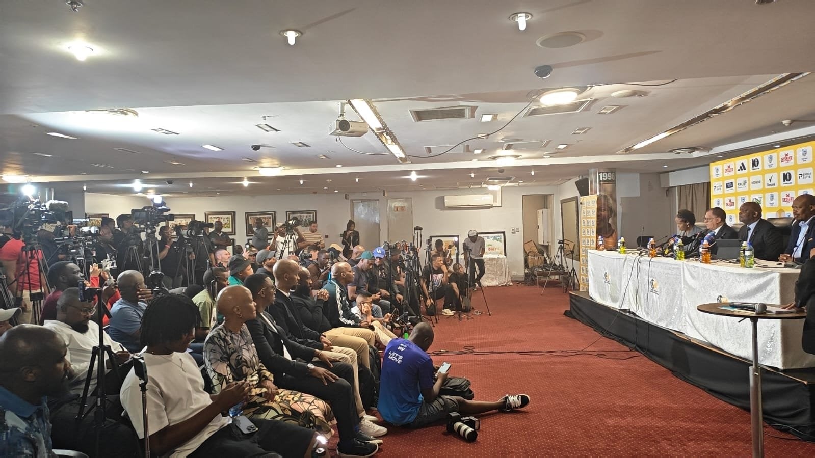 Media houses at the Pitso Mosimane unveiling at the SAFA House. 