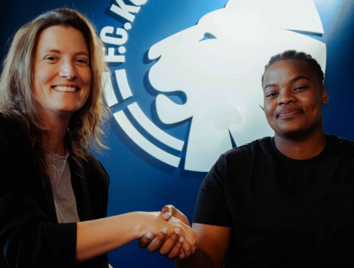 FC Copenhagen head of women's football Romaney Pinnock with Jessica Williams