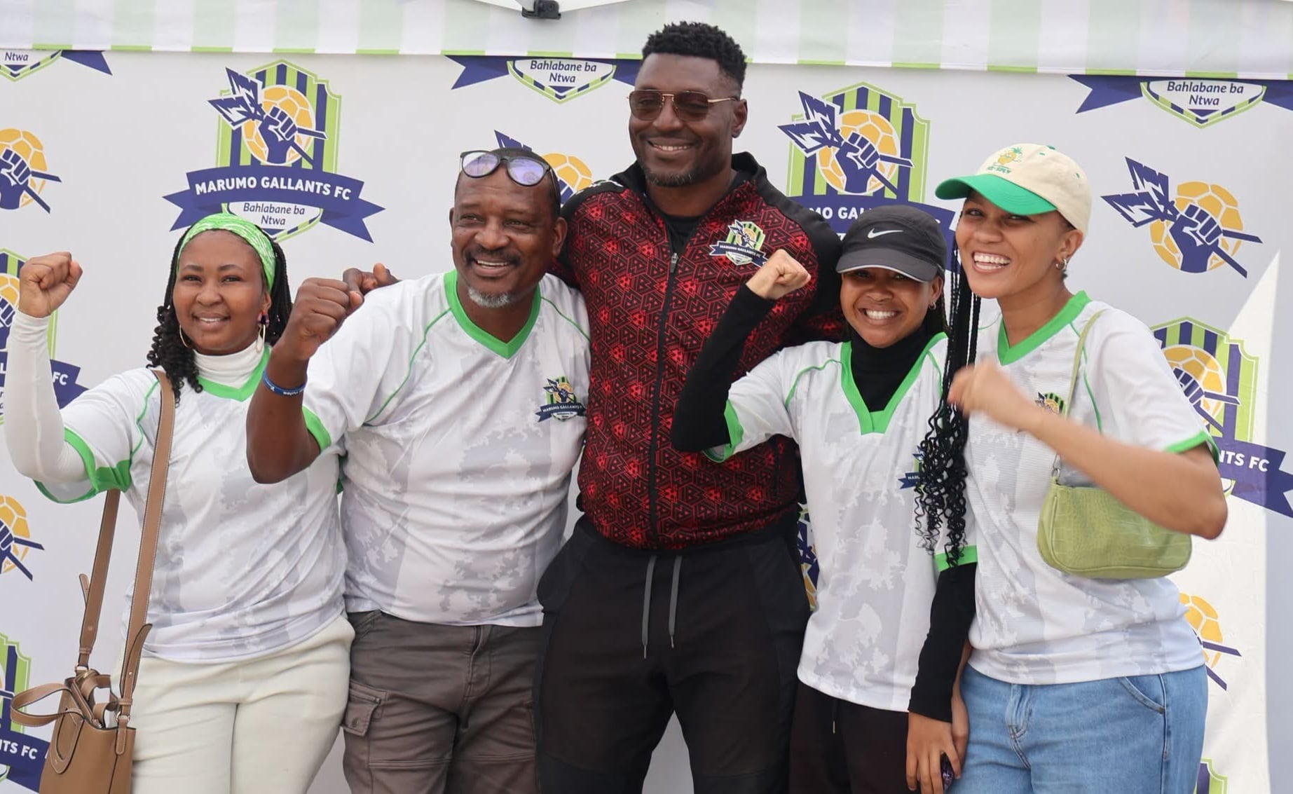 Coach Ronnie Kananelo with Marumo Gallants fans