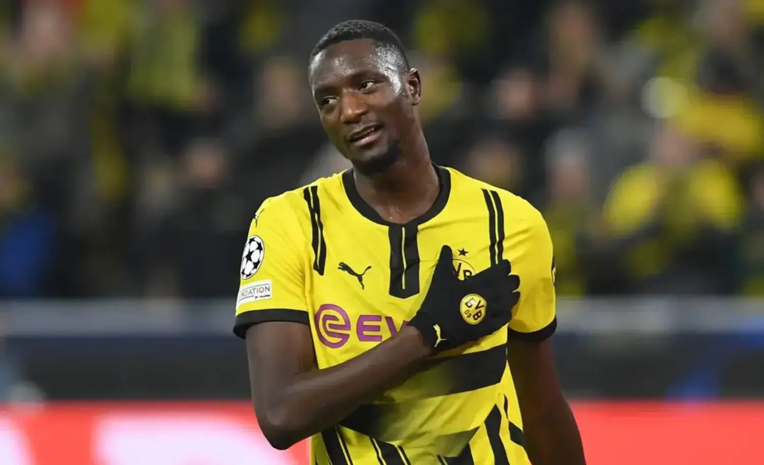 Serhou Guirassy in action for Borussia Dortmund