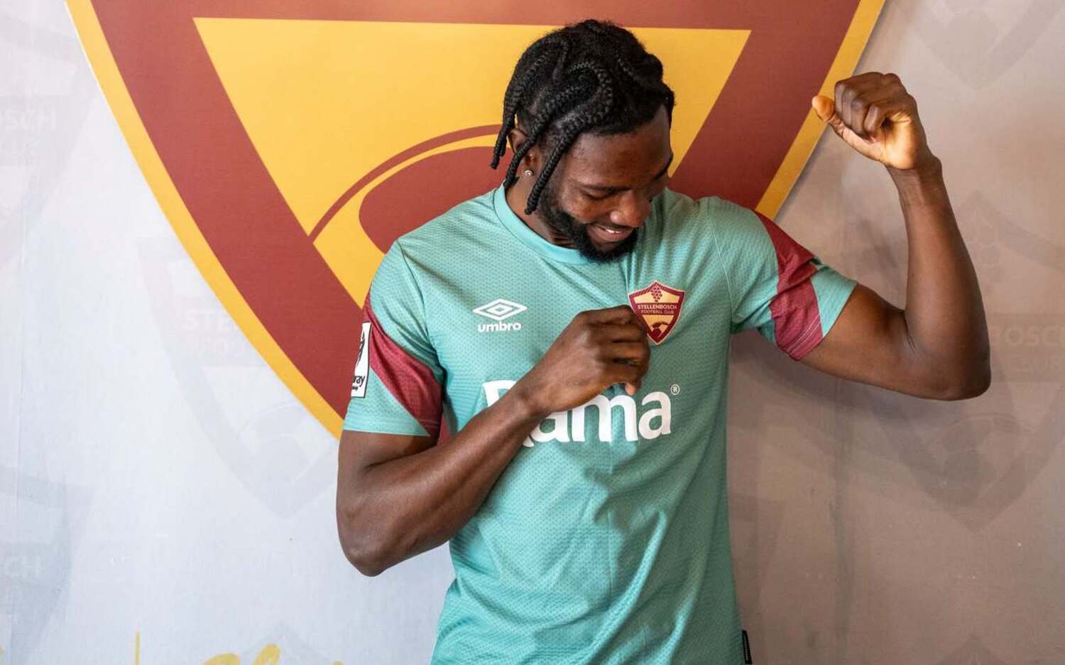 Solomon Agbasi being unveiled by Stellenbosch FC
