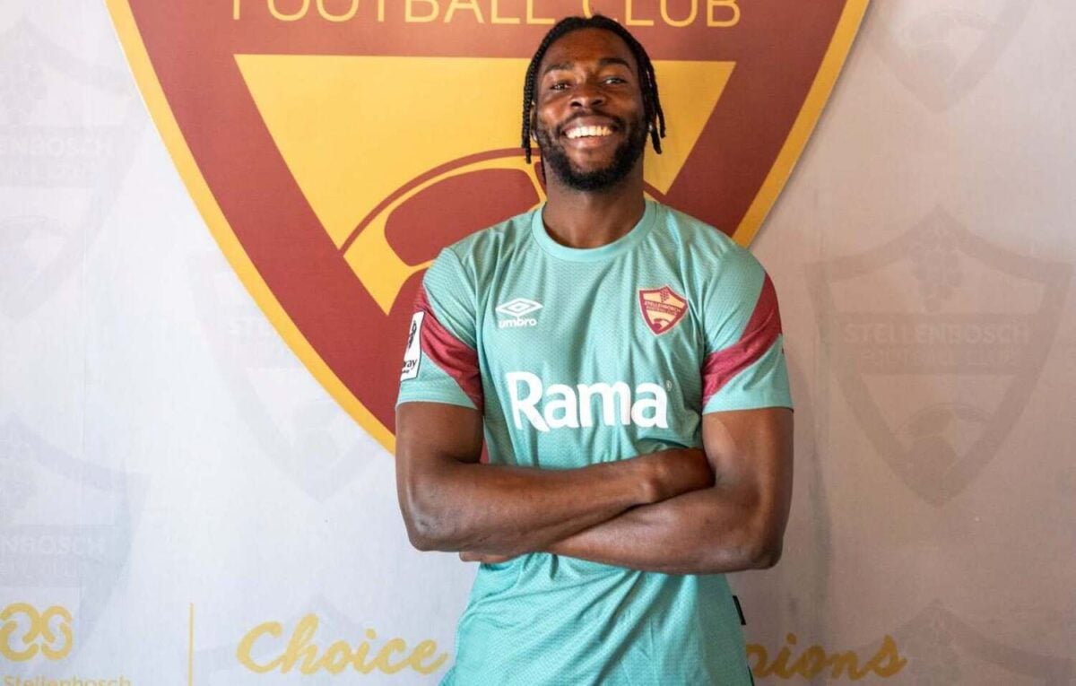 Solomon Agbasi being unveiled by Stellenbosch FC
