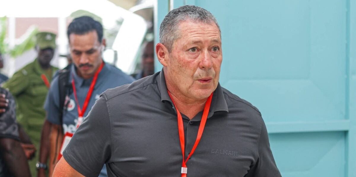 Steve Barker arriving for a match with Simba SC.