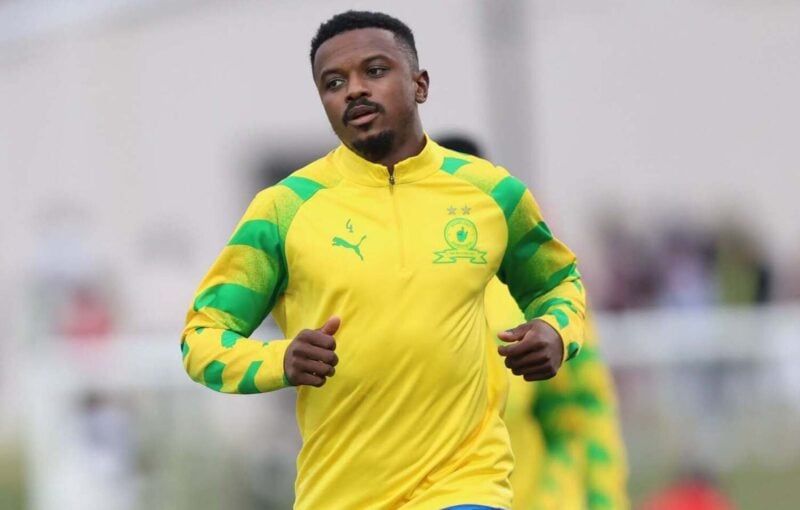 Teboho Mokoena during warm up before Mamelodi Sundowns took on Chippa United