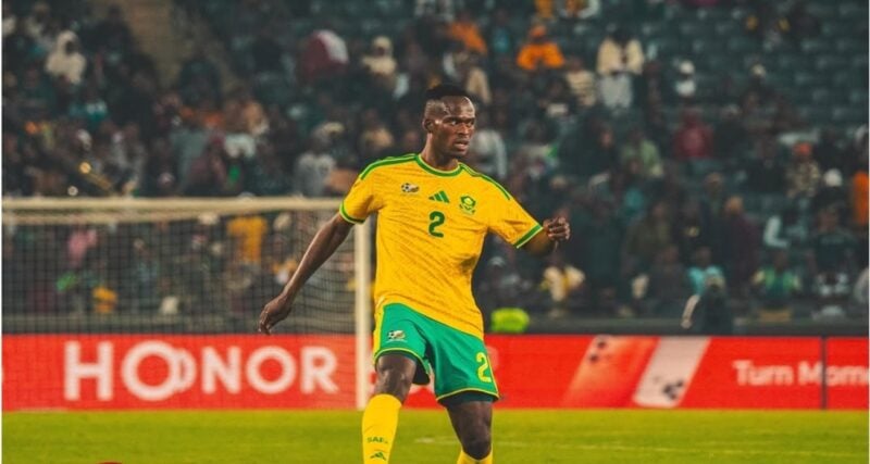 Thabang Matuludi with Bafana Bafana