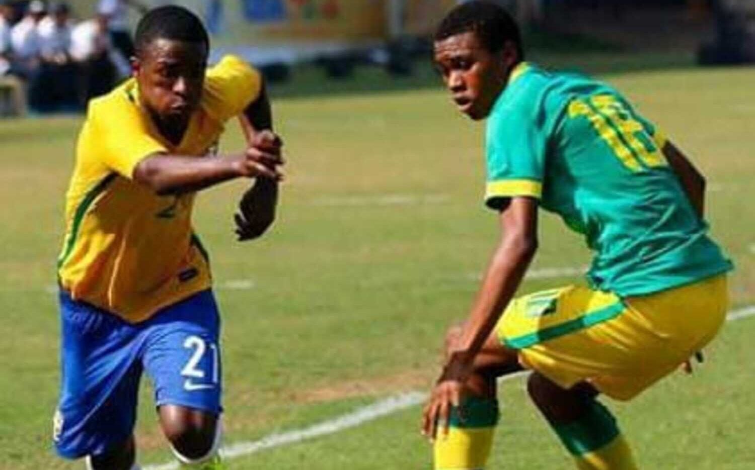 Thabo Mokoena acing Brazil’s Vinicius Junior at 17 in youth international football.