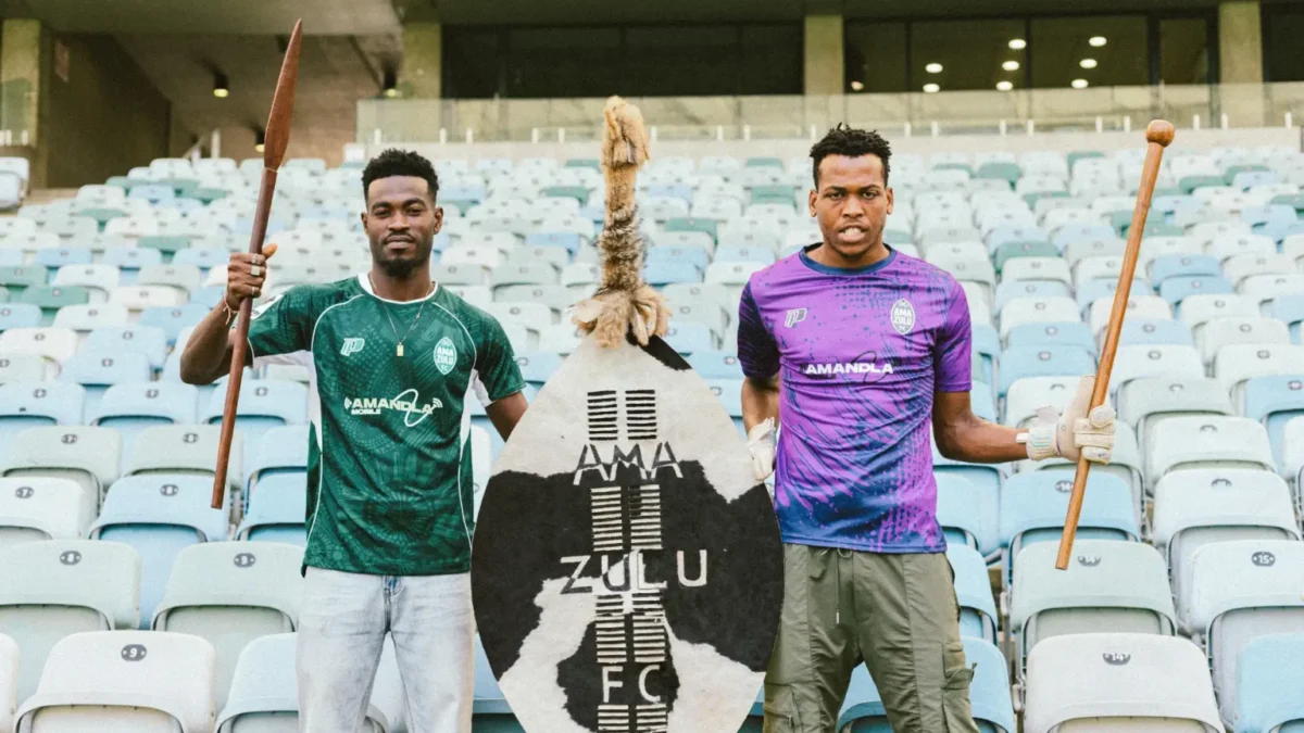 Zouzou Landry and Siphelele Zulu during their unveiling at AmaZulu FC